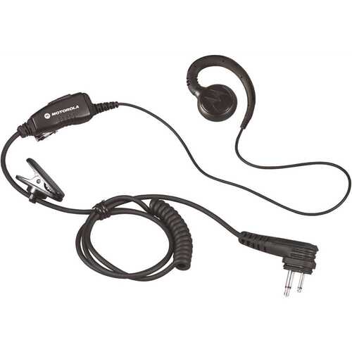 Swivel Earpiece with Inline PTT Black