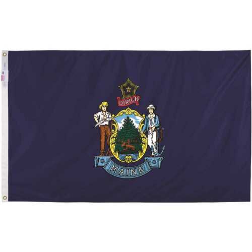 Valley Forge ME3 State Flag Maine 36" H X 60" W Multicolored