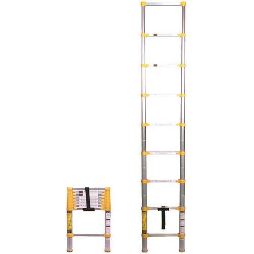 Home Series 750P Telescoping Ladder, 12-1/2 ft Max Reach H, 9-Step, 250 lb, 1-1/2 in D Step, Aluminum