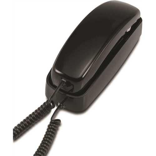 AT and T 210BK Corded Trimline Phone Hearing Aid Compatible in Black