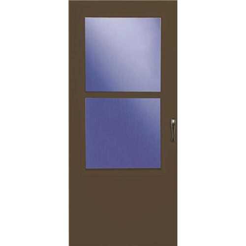 LARSON 028841U Value Core Single-Vent Storm Door, 32 in W, 81 in H, Half Screen, Wood, Brown