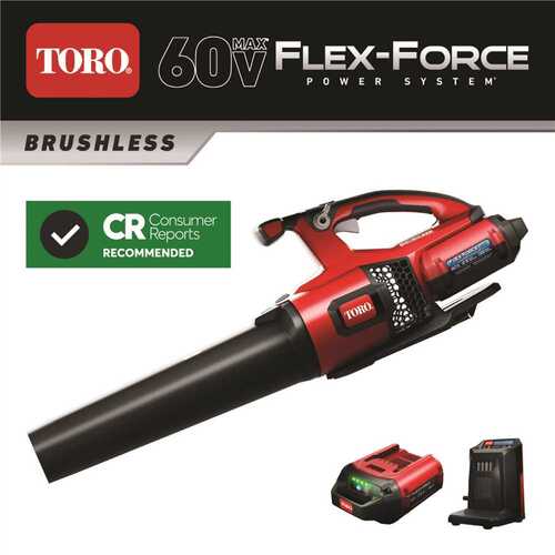 TORO CO M/R BLWR/TRMMR 51820 120 MPH 605 CFM 60-Volt Max Lithium-Ion Brushless Cordless Leaf Blower - 2.5 Ah Battery and Charger Included