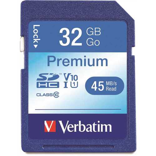 32GB Premium SDHC Memory Card, UHS-I V10 U1 Class 10