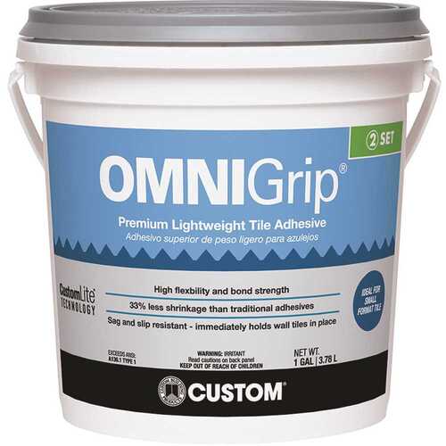 OmniGrip 4 qt. Premium Lightweight Adhesive for Tile and Stone White