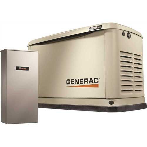 GENERAC POWER SYSTEMS, INC. 7210 Guardian 24,000-Watt (LP)/21,000-Watt (NG) Air-Cooled Whole House Generator with Wi-Fi and 200-Amp Transfer Switch