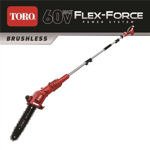 TORO CO M/R BLWR/TRMMR 51870T 10 in. 60-Volt Max Lithium-Ion Brushless Cordless Pole Saw - Battery and Charger Not Included