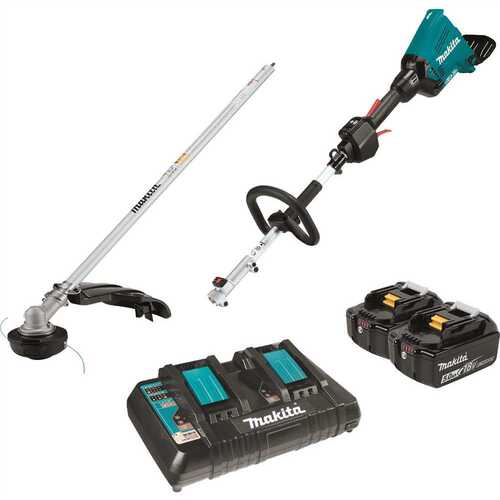 Makita XUX01M5PT LXT Power Head Kit, 5 Ah, 36 V Battery, Lithium-Ion Battery, 3-Speed, 0.095 in Dia Line