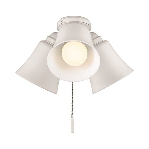 Hampton Bay 37302 Williamson 3-Light Brushed Nickel Ceiling Fan Shades LED with Light Kit