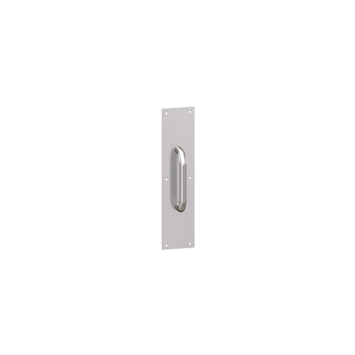 34G 3-1/2" x 15" Square Corner Plate with 8" Center to Center 4G 1" Round Pull, Aluminum Finish Satin Anodized
