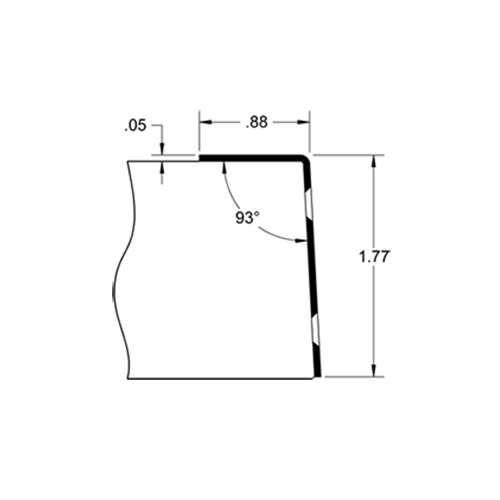 GE38 US32D 182K 36" LH W/ 5" H CO Satin Stainless Steel