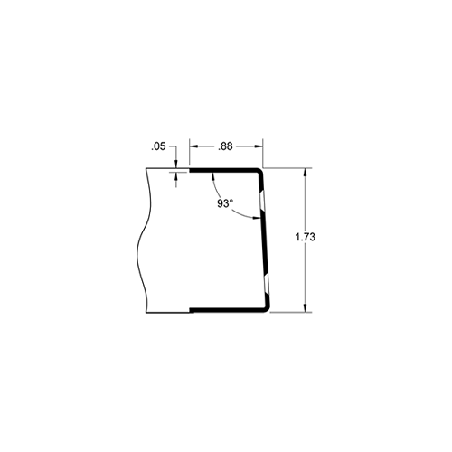 EZ14 US32D 180P 34" LH W/ 5" H CO Satin Stainless Steel