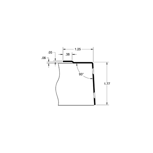 GF80 US32D 181K 34" LH W/ 4-1/2" H CO Satin Stainless Steel