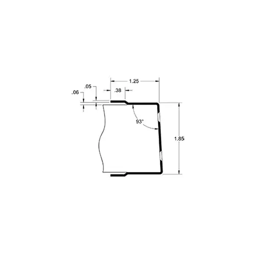 GA55 US32D LH 181P 42" W/ L CO Satin Stainless Steel