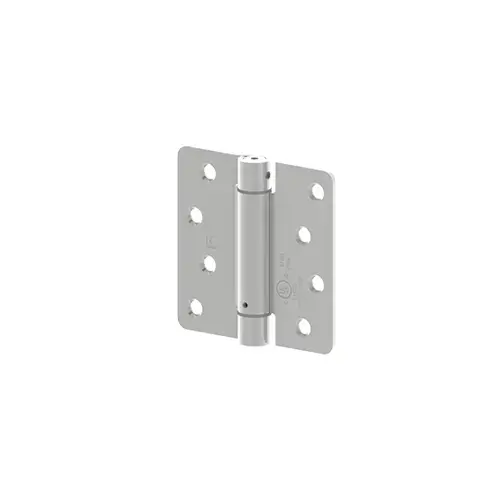 1751 3-1/2" x 3-1/2" 1/4" Radius Corner Steel Full Mortise Residential Spring Hinge, Antique Nickel Finish