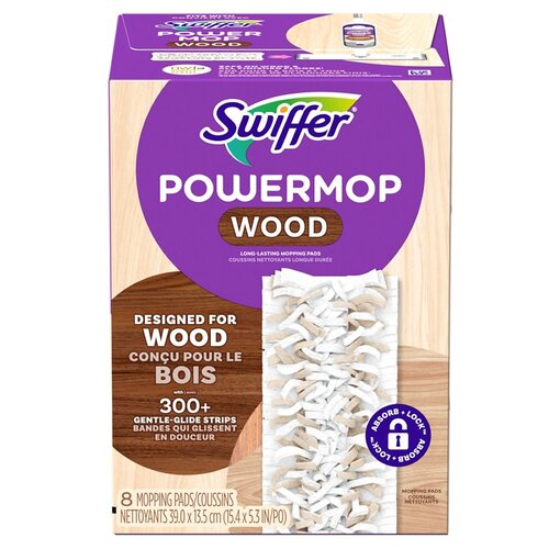 SWIFFER 81914 PAD MOP POWER F/WOOD FLOOR RFL - pack of 8