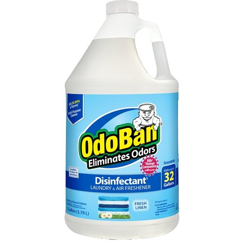 OdoBan 911701-G4 Multi-Purpose Concentrate, 1 gal, Liquid, Linen Alcohol, Clear/Pale Yellow