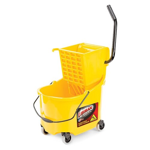 The Libman Company 934 Bucket and Wringer, 26 qt, Polypropylene Bucket/Pail, Polypropylene Wringer, Yellow
