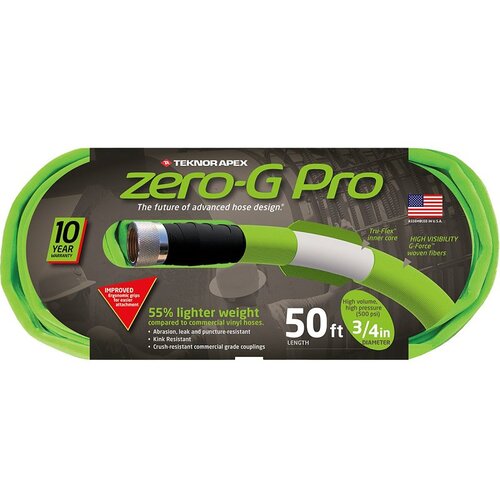 Zero-G 4300-50 Teknor Apex Coiled Hose, 50 ft L, 1800 lbf Pressure Class, Woven, Green