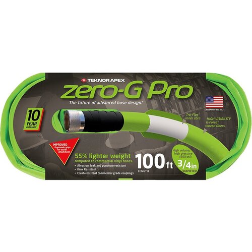 Zero-G 4300-100 Teknor Apex Coiled Hose, 100 ft L, 1800 lbf Pressure Class, Woven, Green