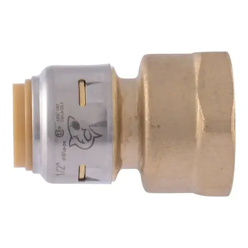 Max Pipe Coupling, 1/2 in PTC x 3/4 in FNPT, Brass, 250 psi Pressure