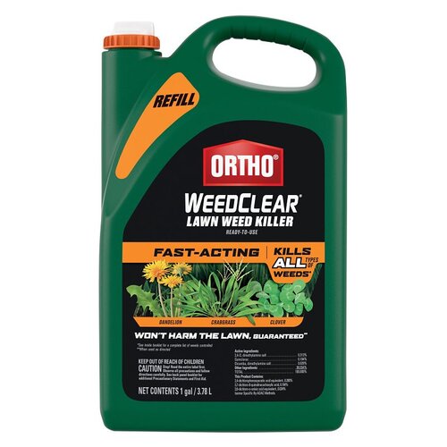 Ortho 4659605 WeedClear Lawn Weed Killer Refill, Liquid, Spray Application, 1.33 gal Light Brown