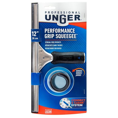 Unger Professional 981010 Window Squeegee, 12 in Blade, Poly Blade