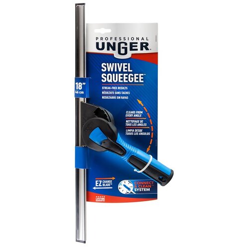 Swivel Squeegee, 18 in Blade, Poly Blade