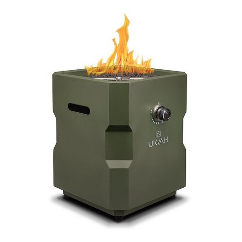 Portable Fire Pit, 16.73 in OAW, 19.88 in OAD, 18.11 in OAH, Rectangular, Propane, Electric Ignition