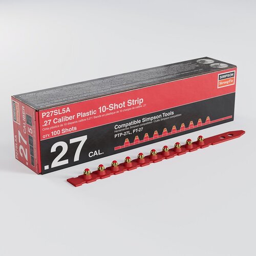Simpson Strong-Tie P27SL5A P27SL Strip Load, 0.27 Caliber, Power Level: 5, Red Code, 10 -Load - pack of 100