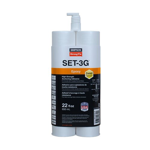 Simpson Strong-Tie ET3G22-N SET-3G22-N Epoxy Adhesive, Gray, Paste, 22 oz Cartridge