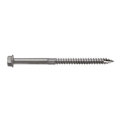 Strong-Drive SDS Connector Screw, 3-1/2 in L, Serrated Thread, Hex Head, Hex Drive Double-Barrier Coated - pack of 25