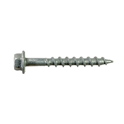 Strong-Drive SD Connector Screw, #9 Thread, 1-1/2 in L, Serrated Thread, Hex Head Galvanized - pack of 100