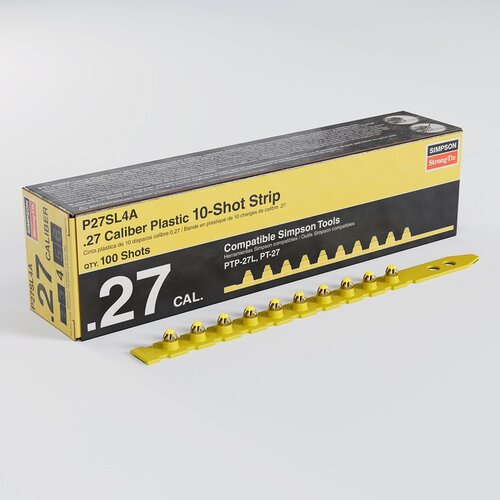 Simpson Strong-Tie P27SL4A P27SL Strip Load, 0.27 Caliber, Power Level: 4, Yellow Code, 10 -Load - pack of 100