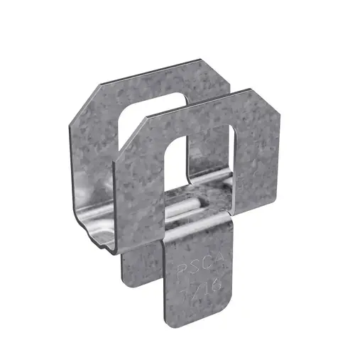 Panel Sheathing Clip, 20 ga Thick Material, Steel, Galvanized - pack of 250