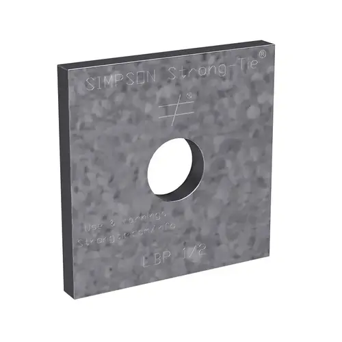 LBP 1/2Z Light Bearing Plate, 2 in L, 2 in W, ZMAX Galvanized - pack of 50