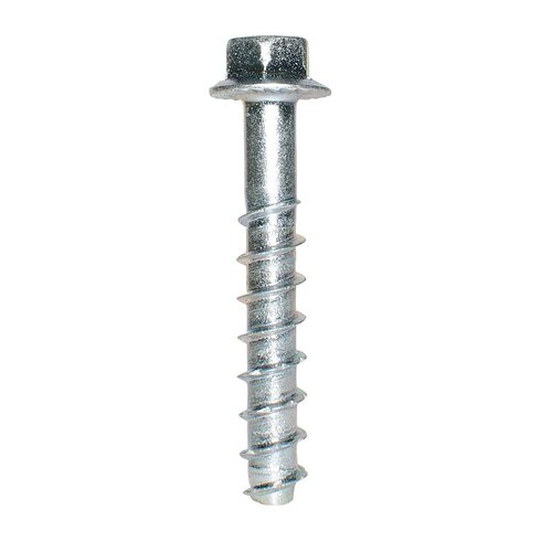 Titen HD Heavy-Duty Screw Anchor, 1/4 in Dia, 1-7/8 in L, Carbon Steel, Zinc Gray