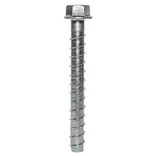 Titen HD Screw, 5/8 in Thread, 6 in L, Washer Head, Hex Drive, Carbon Steel, Zinc