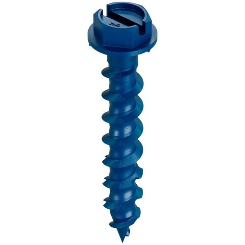 Titen Turbo Screw Anchor, 3/16 in Dia, 1-1/4 in L, Carbon Steel, Ceramic-Coated/Zinc Standard Blue - pack of 75