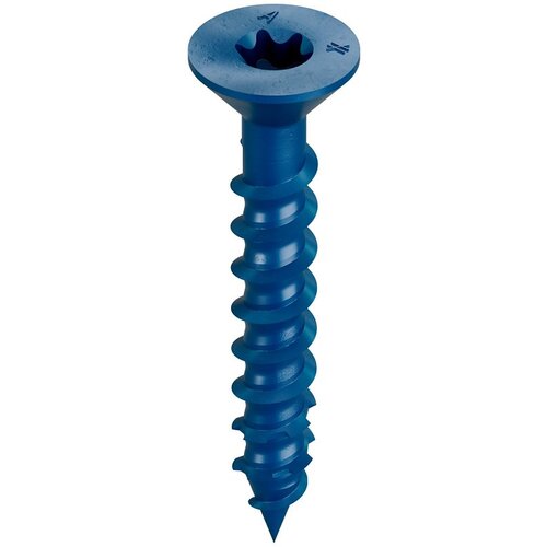 Titen Turbo Screw Anchor, 1/4 in Dia, 1-3/4 in L, Carbon Steel, Ceramic-Coated/Zinc Standard Blue - pack of 75