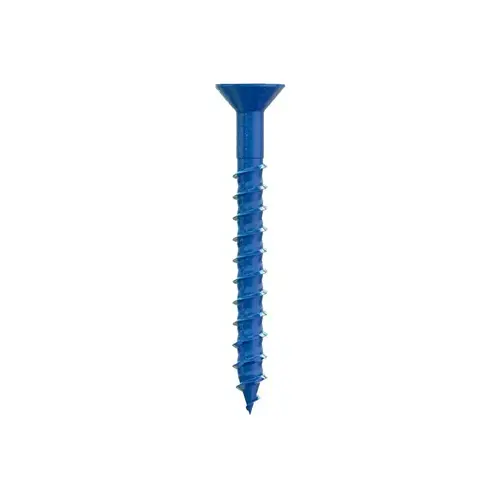 Titen Turbo Screw Anchor, 1/4 in Dia, 2-1/4 in L, Carbon Steel, Ceramic-Coated/Zinc Standard Blue - pack of 8