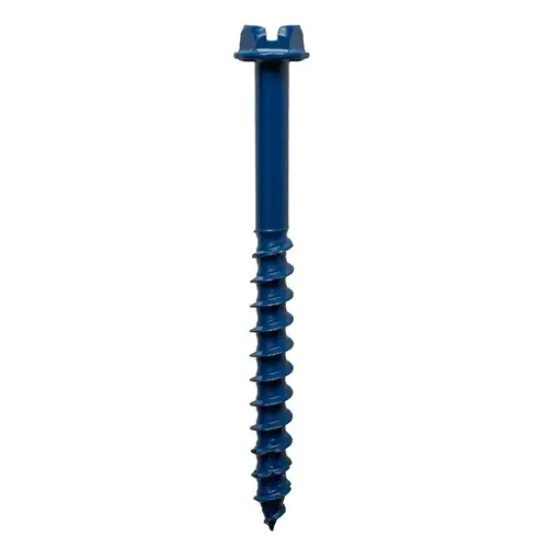 Titen Turbo Screw Anchor, 1/4 in Dia, 2-3/4 in L, Carbon Steel, Ceramic-Coated/Zinc Standard Blue - pack of 8