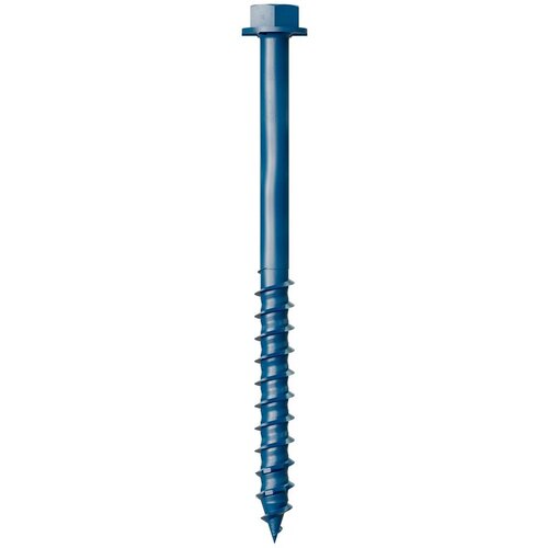 Titen Turbo Screw Anchor, 1/4 in Dia, 3-1/4 in L, Carbon Steel, Ceramic-Coated/Zinc Standard Blue - pack of 75