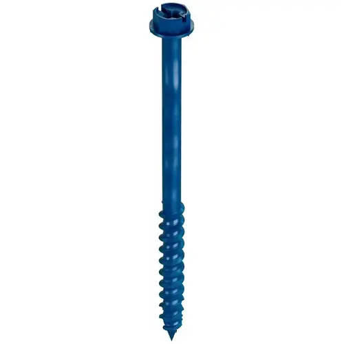 Titen Turbo Screw Anchor, 1/4 in Dia, 3-3/4 in L, Carbon Steel, Zinc Plated Standard Blue - pack of 75