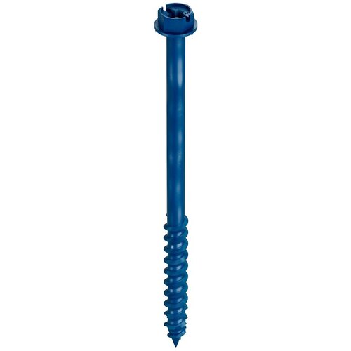 Titen Turbo Screw Anchor, 1/4 in Dia, 4 in L, Carbon Steel, Zinc Plated Standard Blue - pack of 25