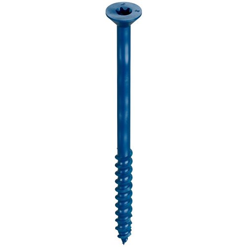 Titen Turbo Screw Anchor, 1/4 in Dia, 4 in L, Carbon Steel, Zinc Plated Standard Blue - pack of 25