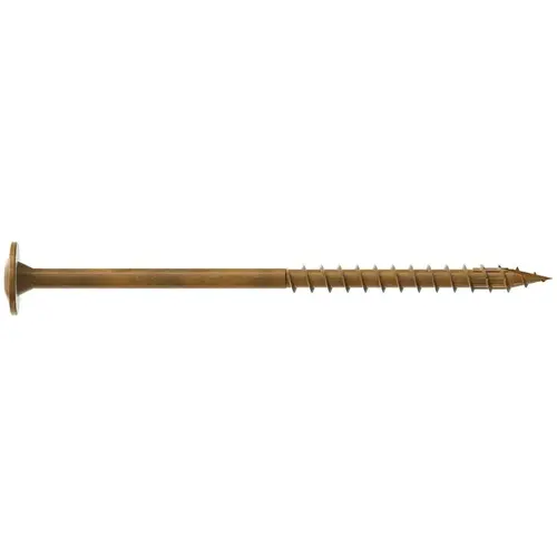 Construction Screw, #8 Thread, 3 in L, Serrated Thread, Wafer Head, SawTooth Point Tan - pack of 200