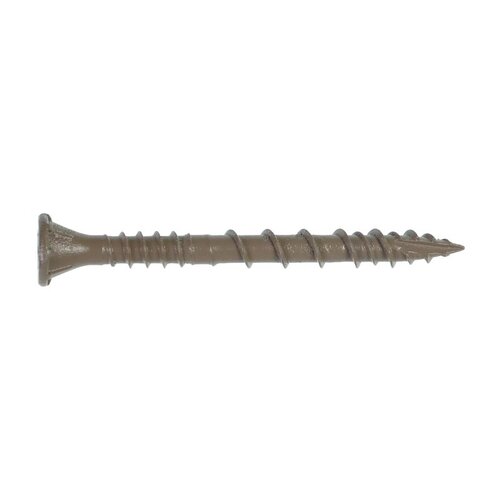 Deck-Drive DSVT Deck Screw, #8 Thread, 2 in L, Variable Thread, Ribbed Flat Head, 5 lb Tan