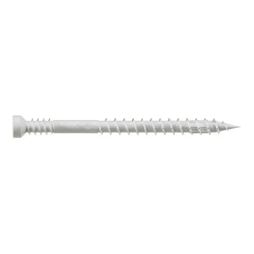 Screw, #7 Thread, 2 in L, Serrated Thread, Trim Head, 6-Lobe Drive White - pack of 100