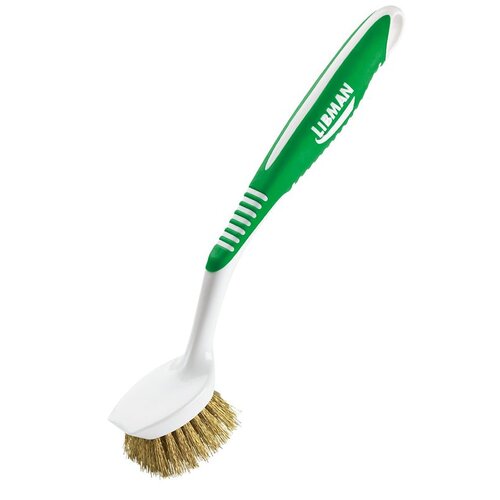 Libman 47 Dish Brush 2" W Rubber Handle Green/white