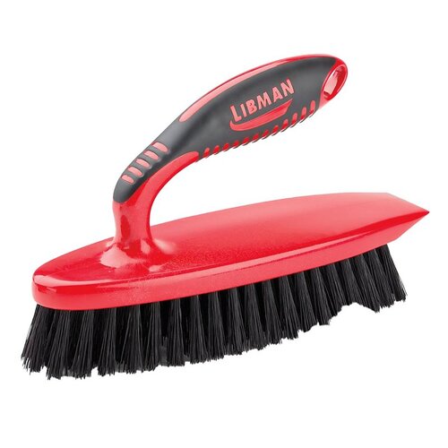 Scrub Brush 2.75" W Medium Bristle 5" Polypropylene Handle Black/Red